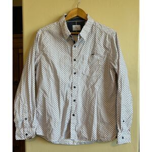 Level Ten Men's Couture Long Sleeve Button Up Geometric Size L 100% Cotton